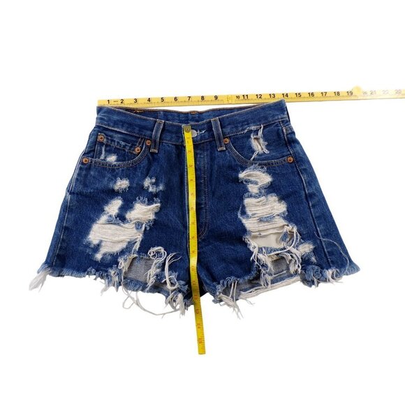 Levi's Vintage ( 1993-2003) 501 Shorts Size 8/29 Distressed Cut Offs #215 - Picture 3 of 6